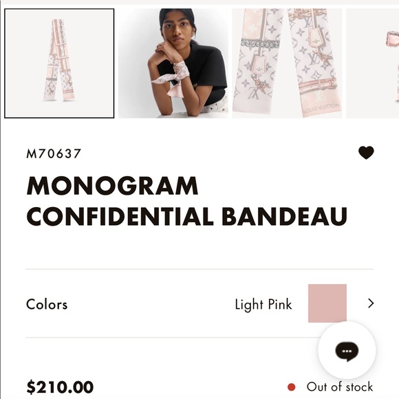 Brand New w/ Tags ✨RETIRED✨ LOUIS VUITTON Confidential Bandeau in 💖Light Pink💖 - Picture 2 of 7